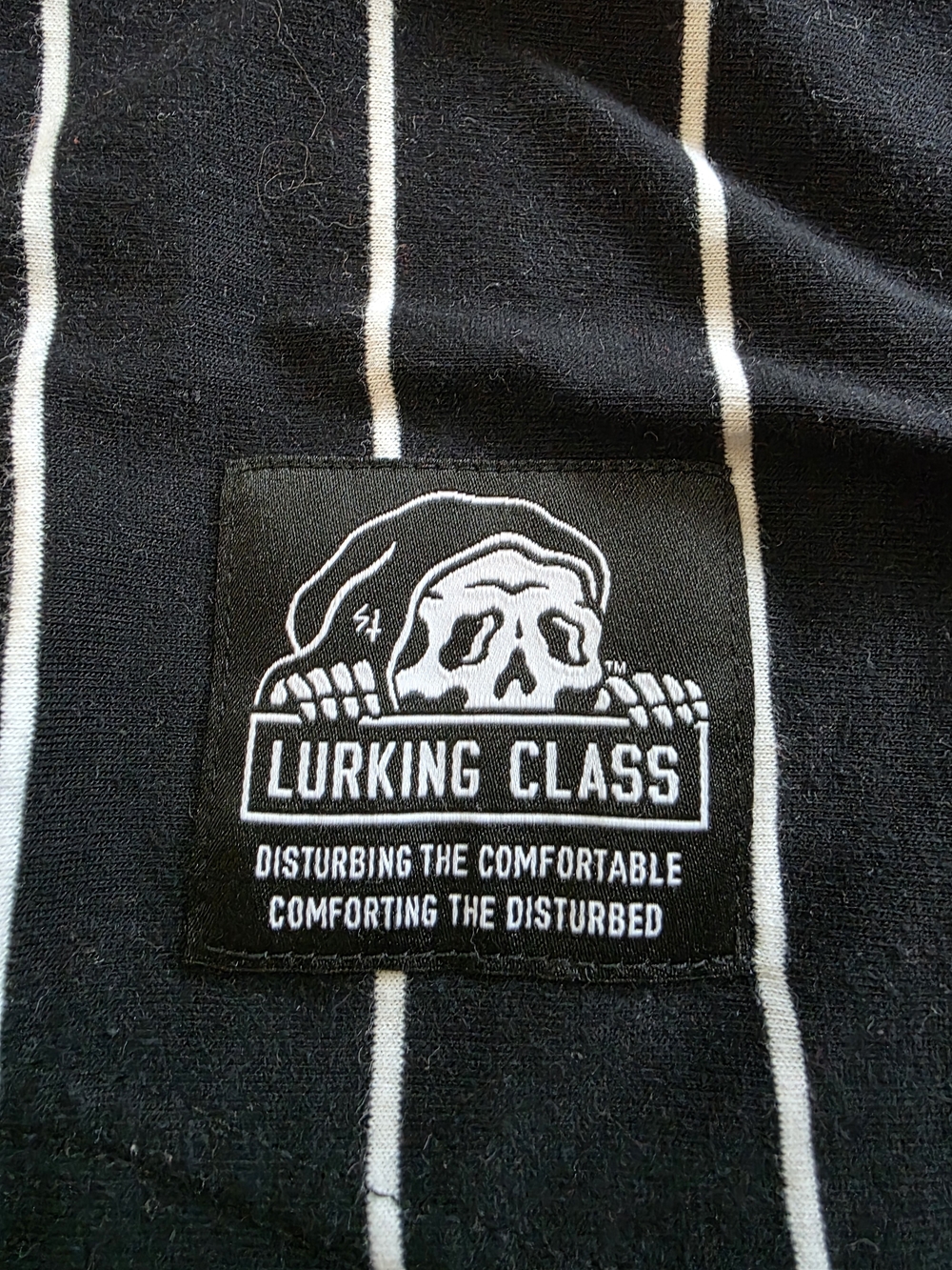 Lurking Class Sketchy Tank LURK Pinstripe Baseball Jersey Skull Black XL - Picture 3 of 15